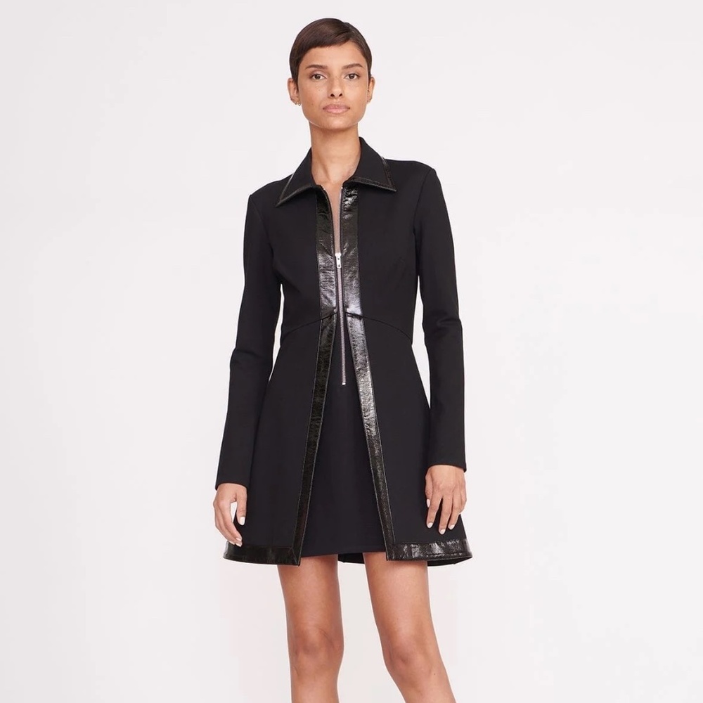 STAUD Assemblage zip-up minidress in black